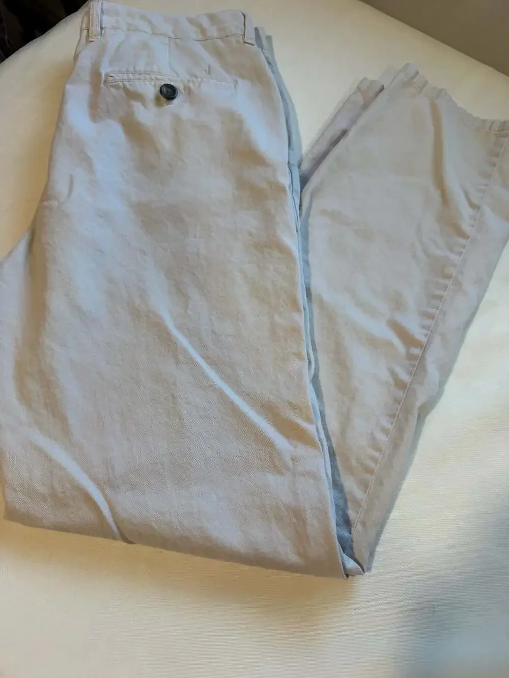 Johnnie-O Linen Blend Khaki Chino Pants 34x32 Preppy Golf Business Casual